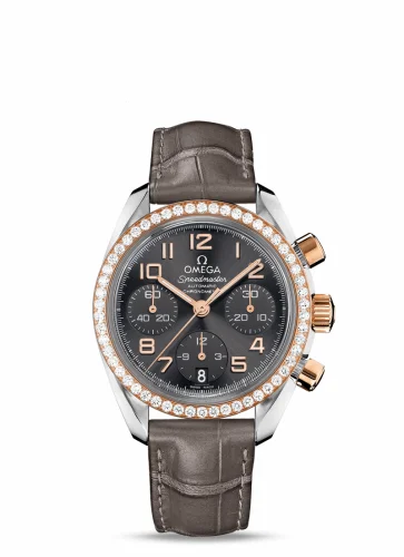 Omega Speedmaster Date 38 Stainless Steel / Red Gold / Diamond / Grey 324.28.38.40.06.001 (32428384006001)